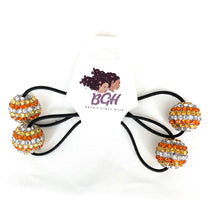 Load image into Gallery viewer, Brown Girls Hair *NEW* Candy Corn Bling Hair Elastic Ponytail Holder | Hair Tie Knockers Bobbles
