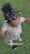 Load and play video in Gallery viewer, Brown Girls Hair NEW* TODDLER Bling Ponytail Hair Elastics | Hair Knockers Bobbles

