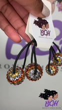 Load and play video in Gallery viewer, Brown Girls Hair *NEW* Candy Corn Bling Hair Elastic Ponytail Holder | Hair Tie Knockers Bobbles

