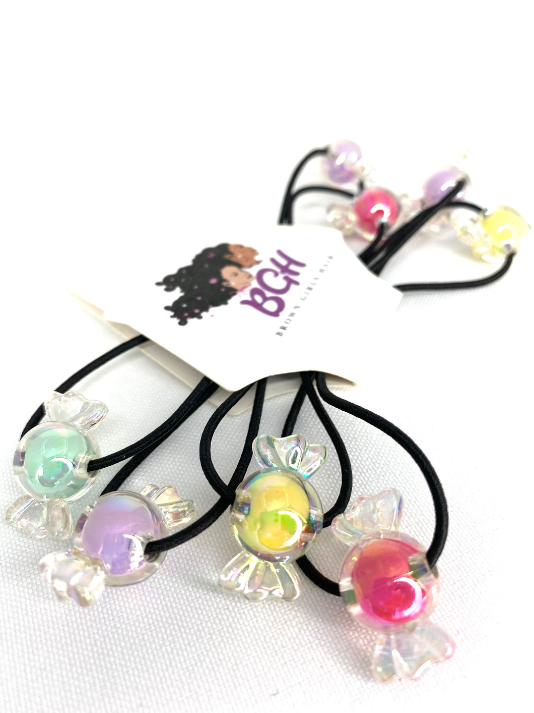 Brown Girls Hair Round Candy Ponytail Holders