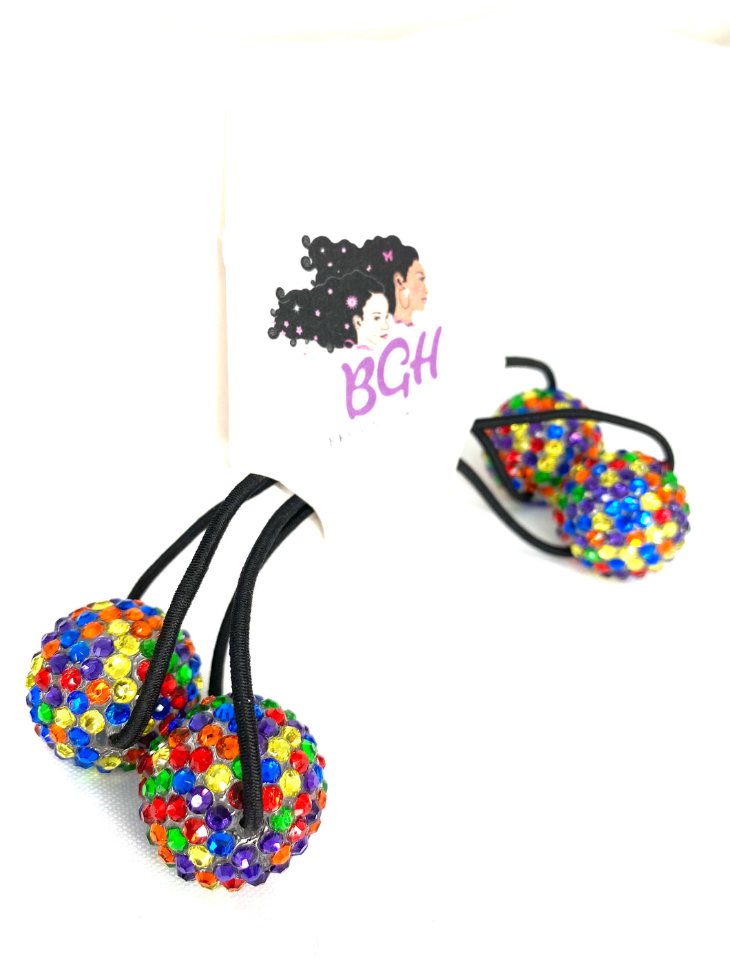 Brown Girls Hair Large Bling Pony Holders | Hair Knockers