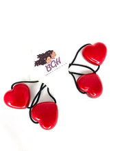 Load image into Gallery viewer, Brown Girls Hair *NEW* Pearl Hearts Ponytail Holders
