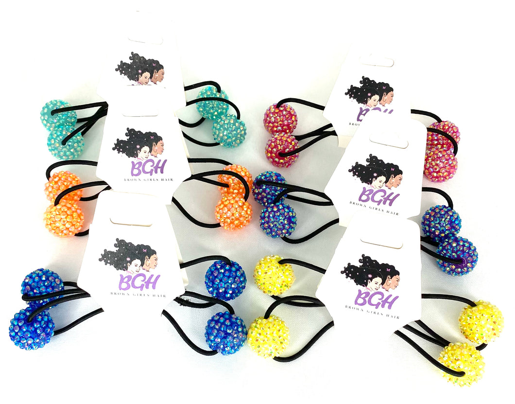 Brown Girls Hair Summer Fun Bling Bundle (6 Set) | Hair Ballies Knockers Bobbles