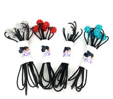 Load image into Gallery viewer, Brown Girls Hair *NEW* Bling Accent 6 Pc Bouquet | Ponytail Holder
