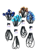 Load image into Gallery viewer, Brown Girls Hair *NEW* Bling Accent 6 Pc Bouquet | Ponytail Holder
